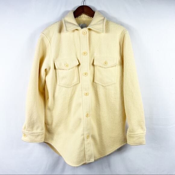 JOIE Pale Yellow Teddy Oversized Shacket NWT in Size Small - Picture 2 of 6